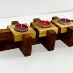 Rustic Wooden Candle Holder